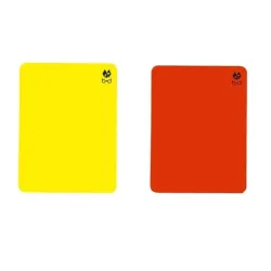 referee disciplinary card neon yellow and red